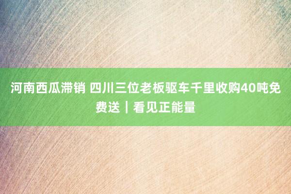 河南西瓜滞销 四川三位老板驱车千里收购40吨免费送｜看见正能量