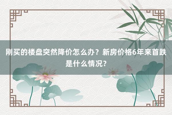 刚买的楼盘突然降价怎么办？新房价格6年来首跌是什么情况？