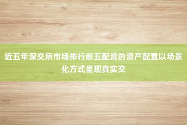 近五年深交所市场排行前五配资的资产配置以场景化方式呈现真实交
