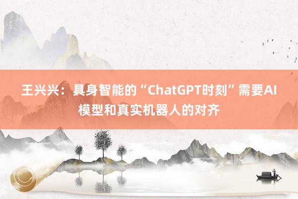 王兴兴：具身智能的“ChatGPT时刻”需要AI模型和真实机器人的对齐