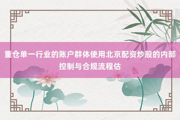 重仓单一行业的账户群体使用北京配资炒股的内部控制与合规流程估