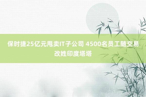 保时捷25亿元甩卖IT子公司 4500名员工随交易改姓印度塔塔