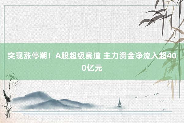 突现涨停潮！A股超级赛道 主力资金净流入超400亿元