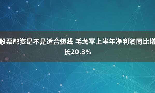 股票配资是不是适合短线 毛戈平上半年净利润同比增长20.3%
