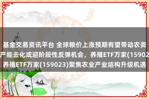 基金交易资讯平台 全球粮价上涨预期有望带动农资需求回升，生猪行业产能去化或迎阶段性反弹机会，养殖ETF万家(159023)聚焦农业产业结构升级机遇
