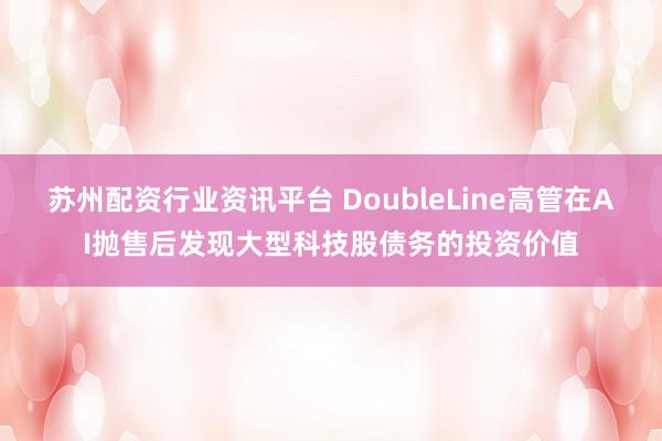 苏州配资行业资讯平台 DoubleLine高管在AI抛售后发现大型科技股债务的投资价值