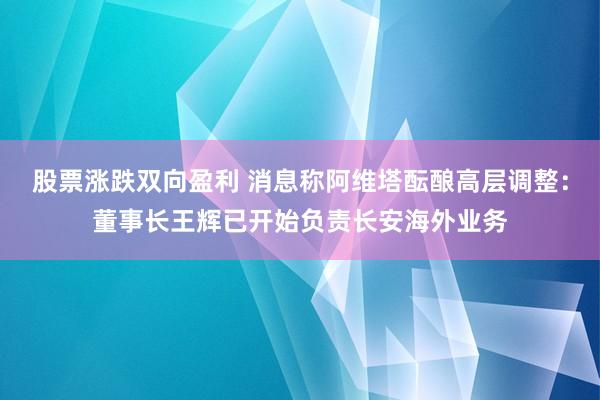 股票涨跌双向盈利 消息称阿维塔酝酿高层调整：董事长王辉已开始负责长安海外业务