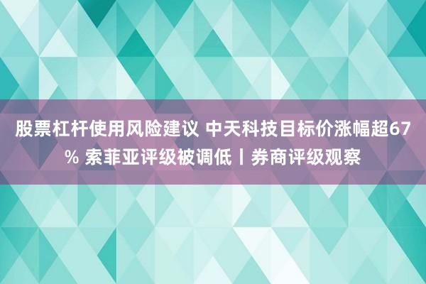 股票杠杆使用风险建议 中天科技目标价涨幅超67% 索菲亚评级被调低丨券商评级观察