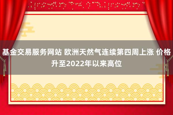 基金交易服务网站 欧洲天然气连续第四周上涨 价格升至2022年以来高位